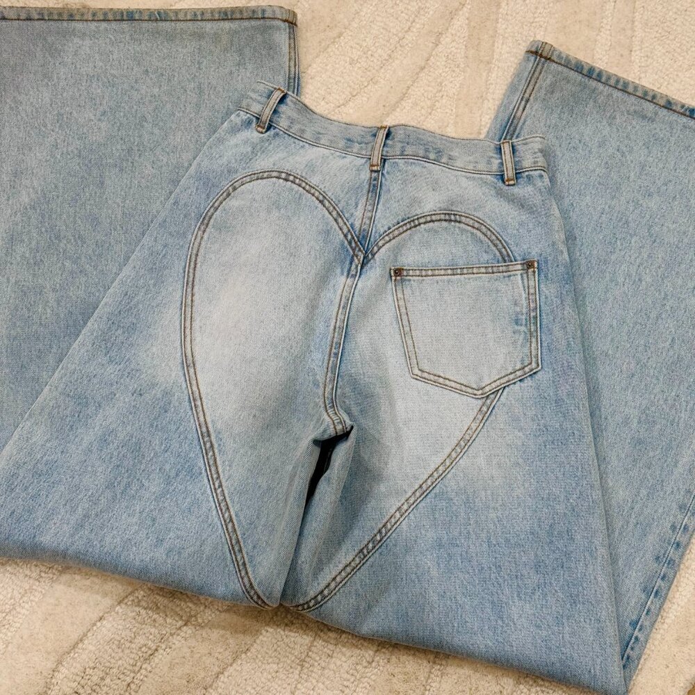 AREA wide-leg crystal jeans - Picture 5 of 14